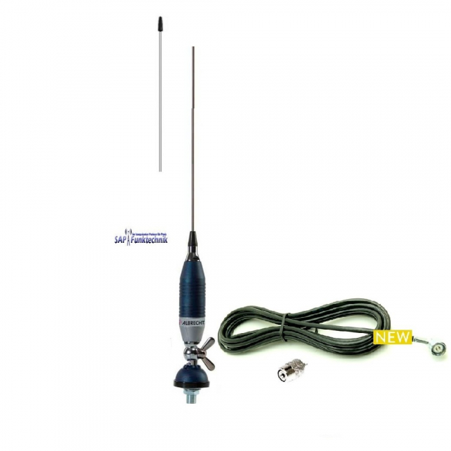 Albrecht Super 70 Blue Line CB-Mobilantenne 70 cm, 15W mit 4m Kabel und PL-Stecker