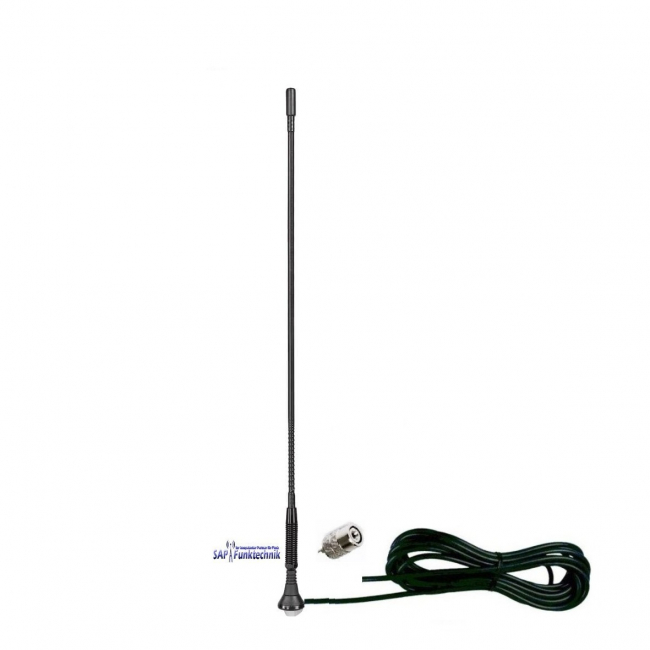 Albrecht T-27 5/8 CB-Mobilantenne 57 cm, 50W mit 4m Kabel und PL-Stecker