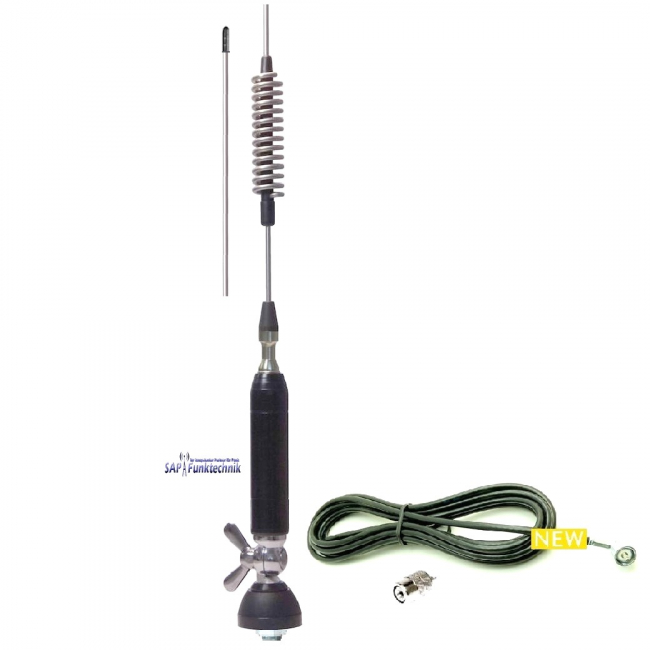 Albrecht DV 27 U CB-Mobilantenne 85cm, 150W mit 4m Kabel und PL-Stecker