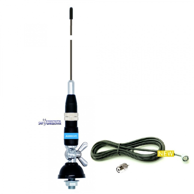 Albrecht Racer 60 CB-Mobilantenne 68cm, 10W mit 4m Kabel und PL-Stecker