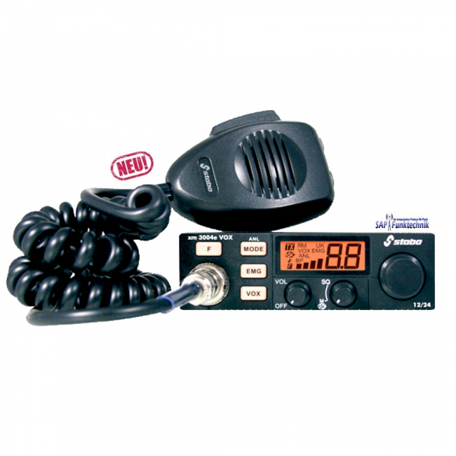 Stabo XM 3004E-R VOX 12 /24 Volt, CB-Funk, 4 Watt AM/FM mit Einschubhalterung