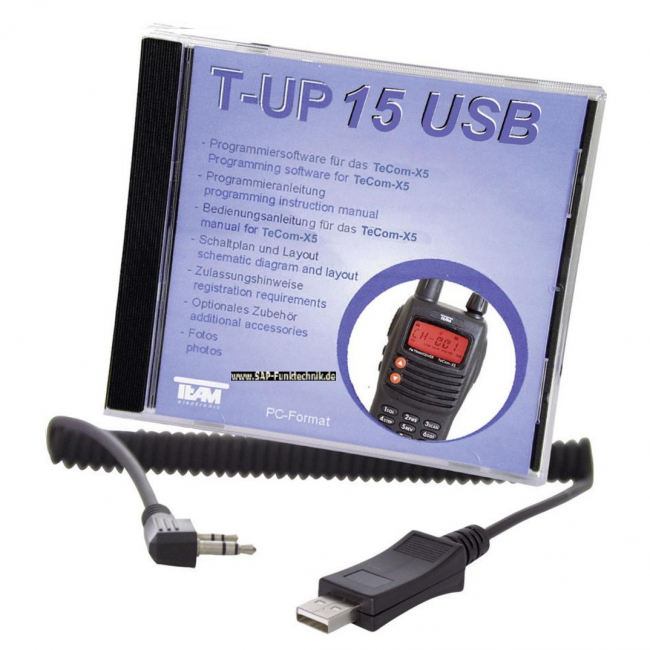 TEAM T-UP15 COM USB-Programmierset für TeCom-X5  VHF/UHF Betriebsfunk