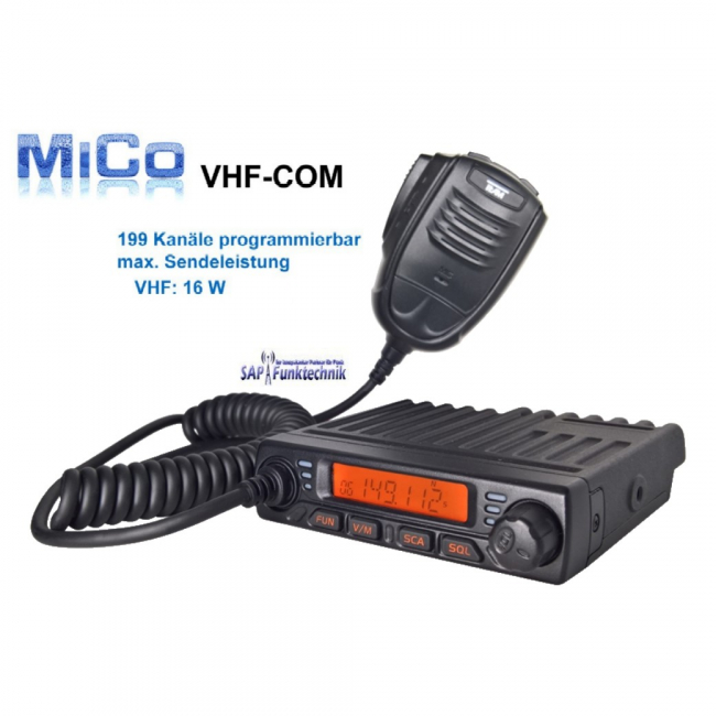 Team MiCo VOX, VHF-COM 2m Band Betriebsfunk, 136-174 MHz, 16 Watt programmierbar