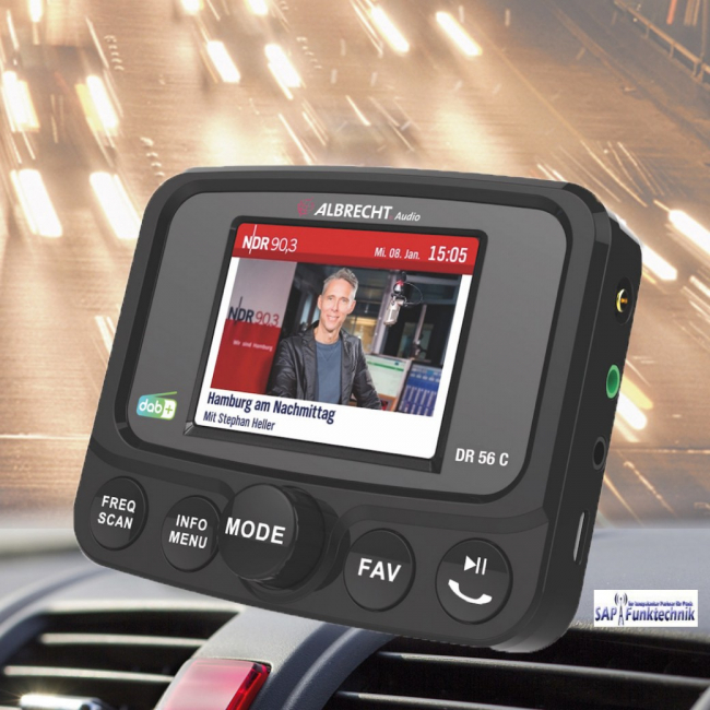 Albrecht DR 56 C DAB+ Autoradio Adapter mit Farbdisplay