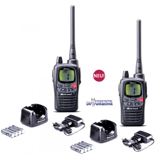 2er-Kofferset MIDLAND G9 Pro PMR+LPD inkl. MA 26-XL Lautsprechermikrofon