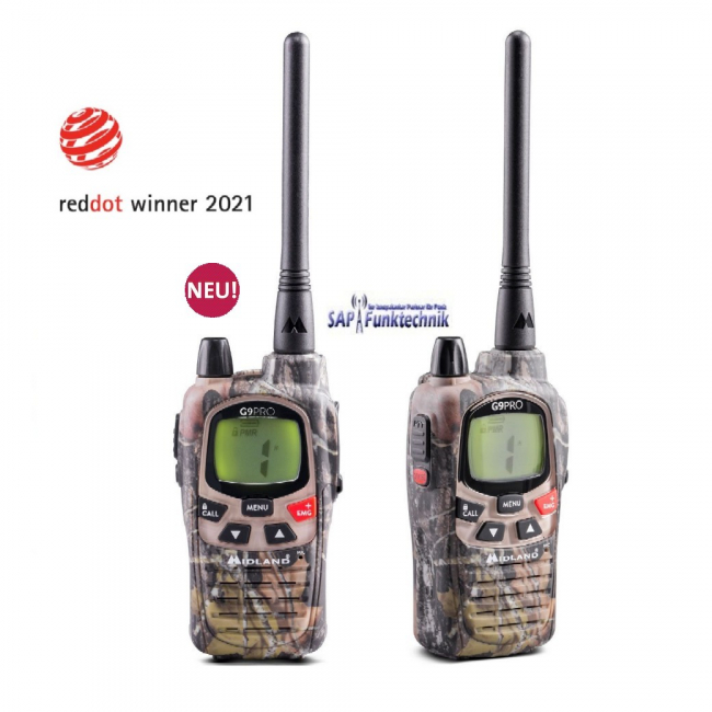 Midland G9 Pro Tarnfarben Funkgerät, Single, PMR+LPD
