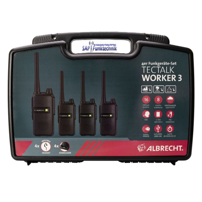 Albrecht 4er Kofferset Tectalk Worker 3, PMR446