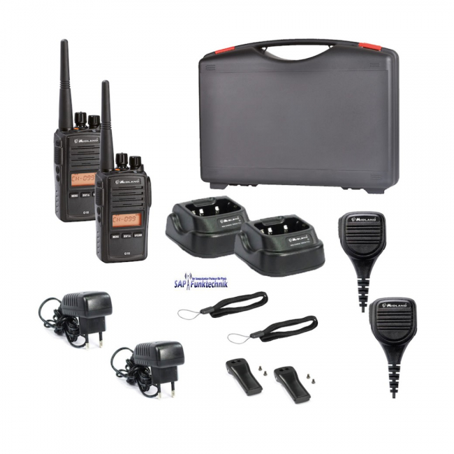 Midland G18 Pro PMR 2er Security-Kofferset Inkl. MA 25-M Lautsprechermikrofon