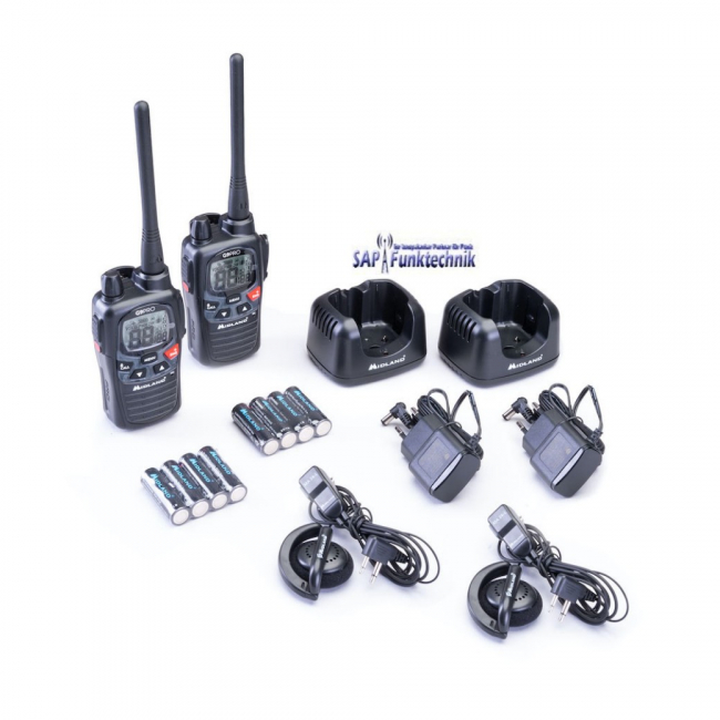 Midland G9 Pro 2er Kofferset PMR446 inkl. MA24-L Headsets