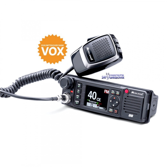 Midland M88 CB-Funkgerät mit Farbdisplay, VOX