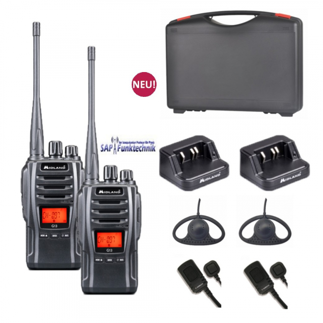Midland 2er Koffer G13 Pro PMR446+LPD Funkgeräte