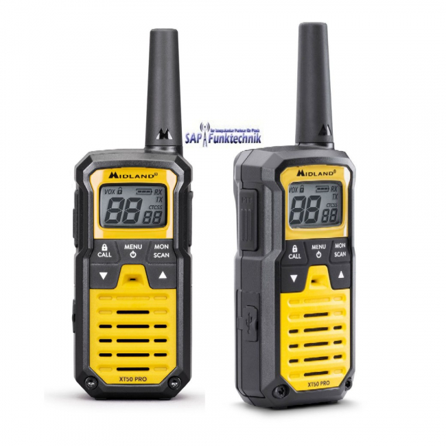 Midland XT50 Pro Kofferset, Gelb inkl. MA21-L Headsets