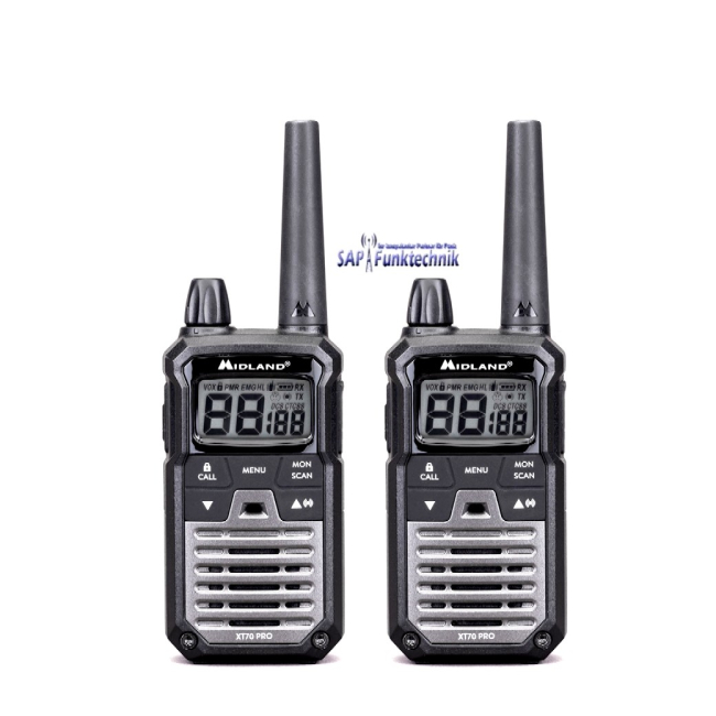 Midland XT70 Pro, PMR+LPD, Blisterpack, Schwarz