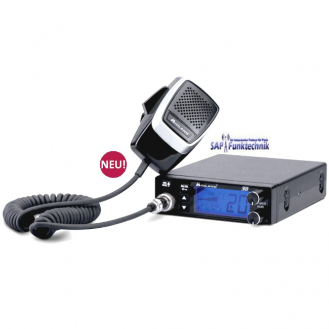 Midland 38 CB-Funkgerät 2,5" Display, VOX, NRC, 12/24V