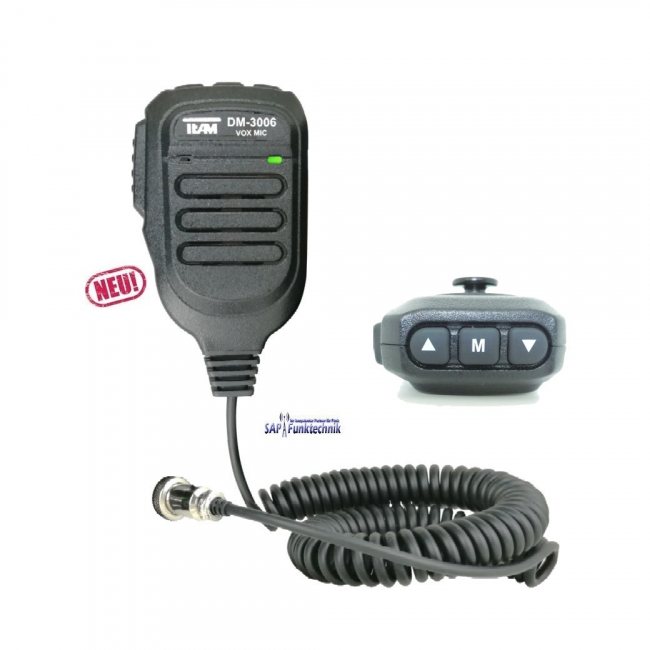 TEAM DM-3006 VOX Elektret Mikrofon mit Up/Down-Taste, für MX-10 VOX CB Funkgerät