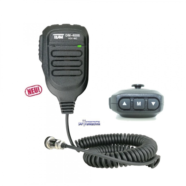 TEAM DM-4006x VOX Elektret Mikrofon mit Up/Down-Taste, nach GDCH Standard für CB Funkgeräte